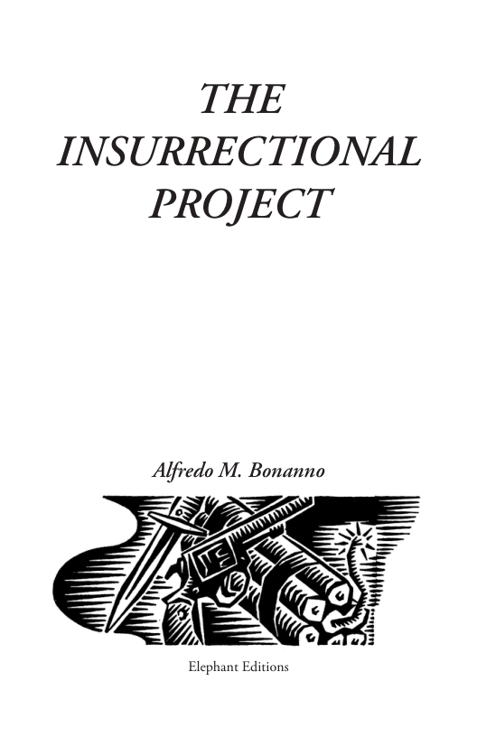 THE INSURRECTIONAL PROJECT  Alfredo M. Bonanno  